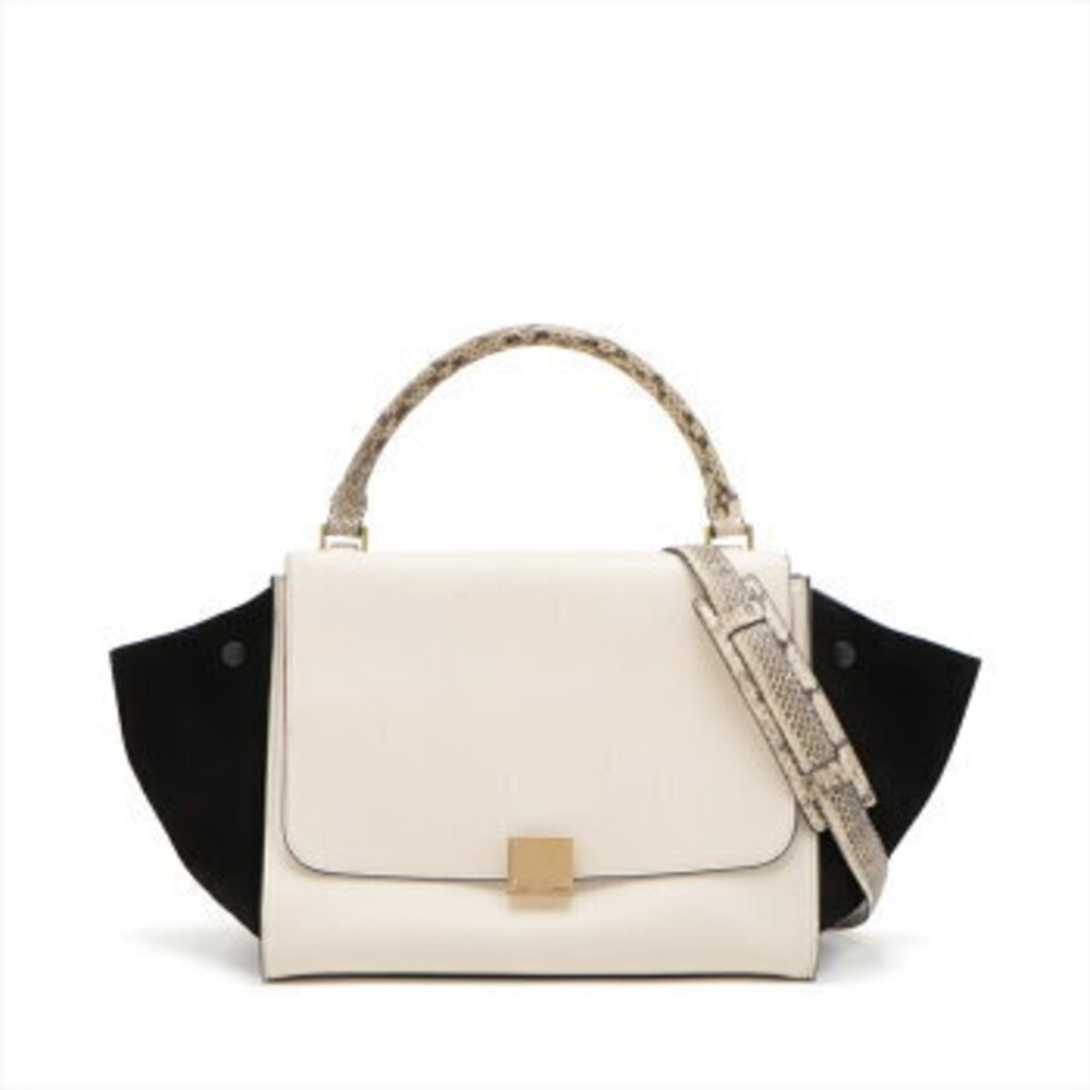 Celine Trapeze Python Leather Shoulder Bag Tote H… - image 1